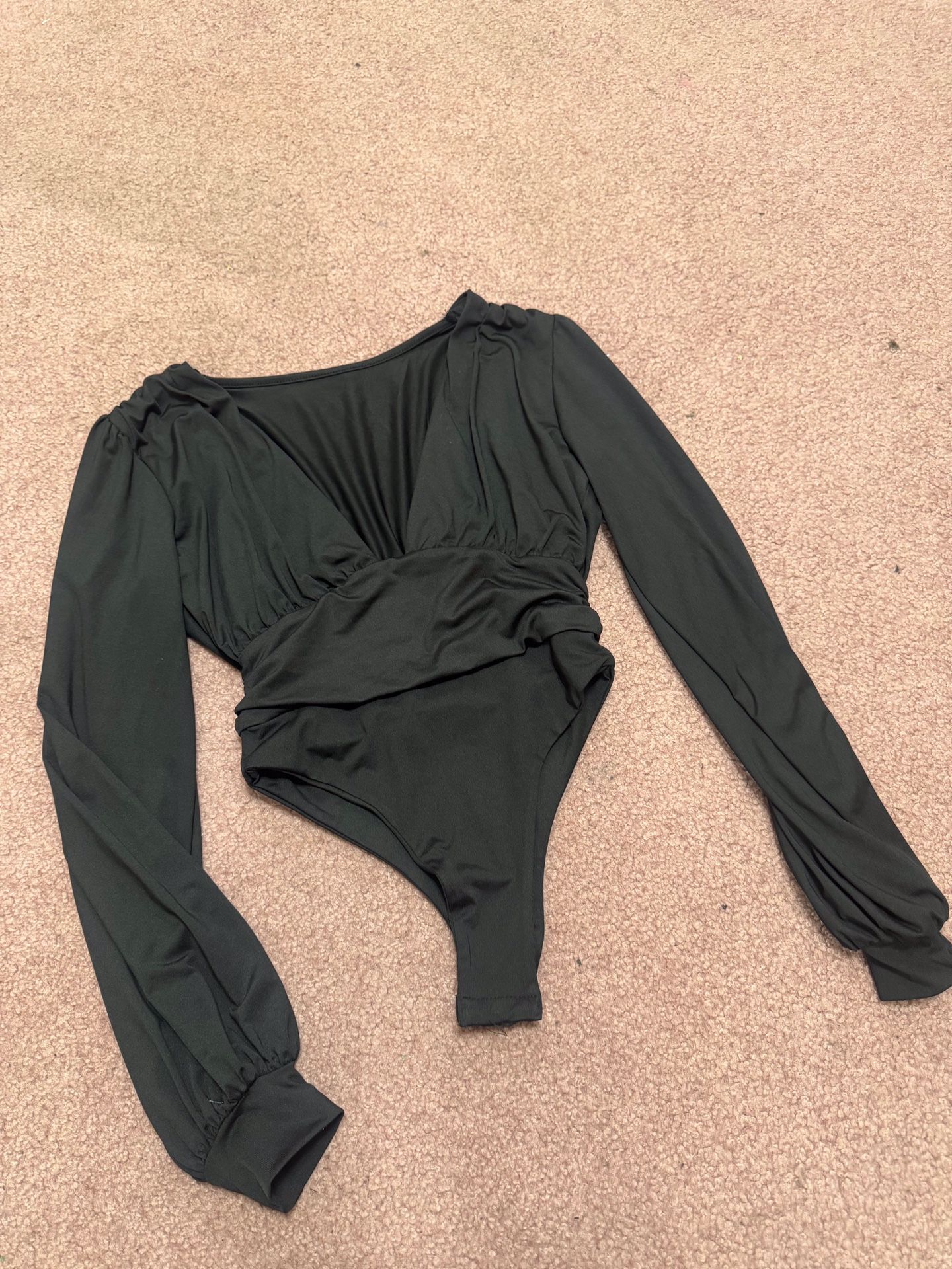New Medium Black Long Sleeve Top Bodysuit