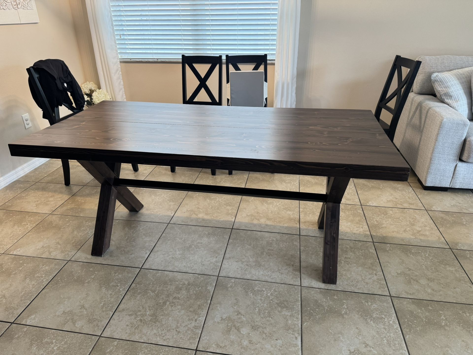 Dining Table, Chocolate Brown , 71 In Long