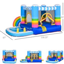 Inflatable Bounce House for Kids 2-in-1
