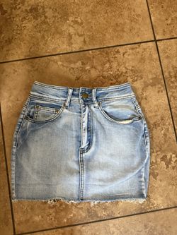 Frayed jean skirt
