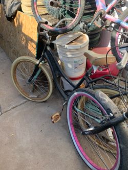 Tan black brown silver bike bicycle Lowrider beach cruiser