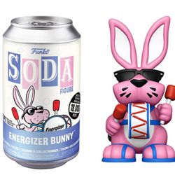 BRAND NEW COOLEST LIMITED EDITION COLLECTIBLE FUNKO SODA CAN WITH FIGURE OF THE ENERGIZER BUNNY! 