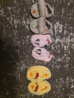​Lot of 3 Baby Slippers - Size 2 (Wonder Nation, Minnie Mouse, & Duckies)