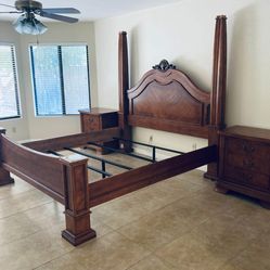 King size bed frame & night stands