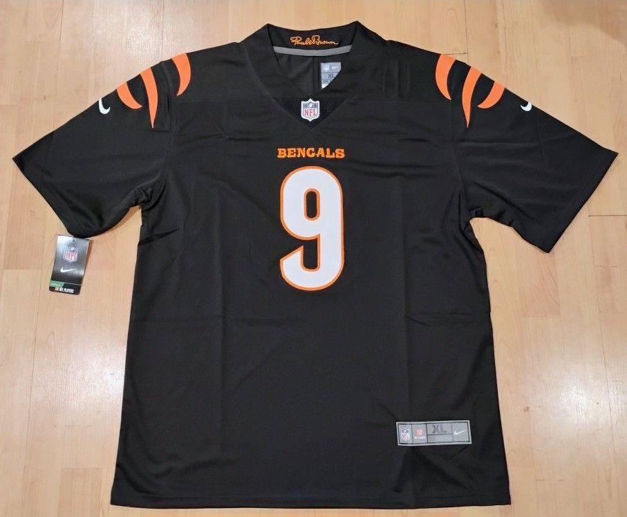 Joe Borrow Cincinnati Bengals Black With Orange Jersey 