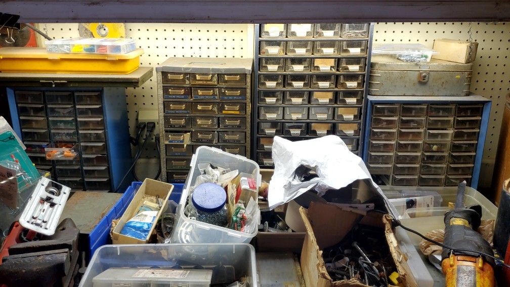 Vintage Parts Drawer Organizers 80% Full