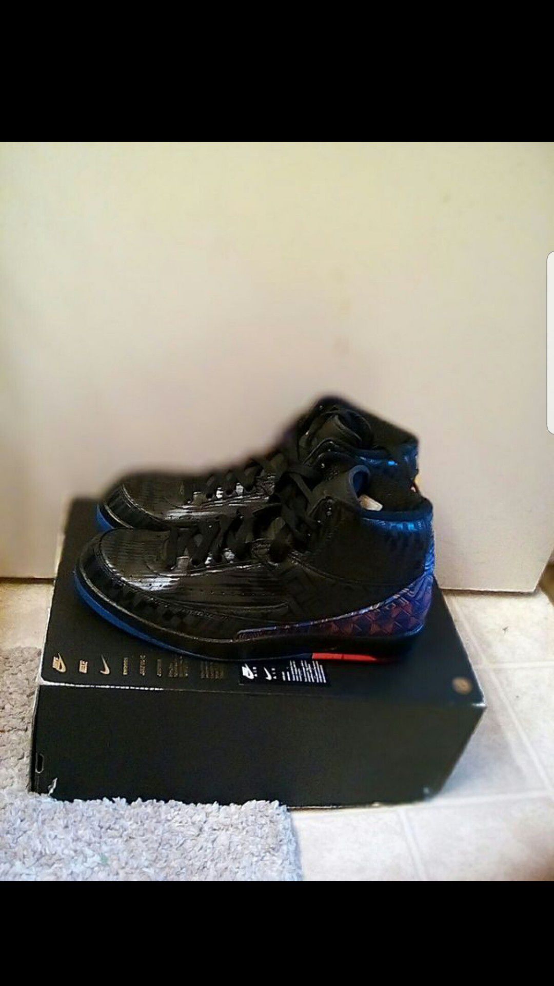 Air Jordan 2 Retro BHM edition black size 9.5