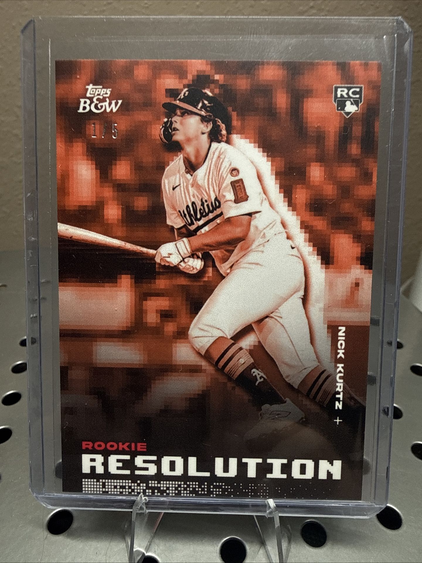 2025 Topps Black&White Nick Kurtz Rookie Resolution Orange 1/5 RC Athletics RR14