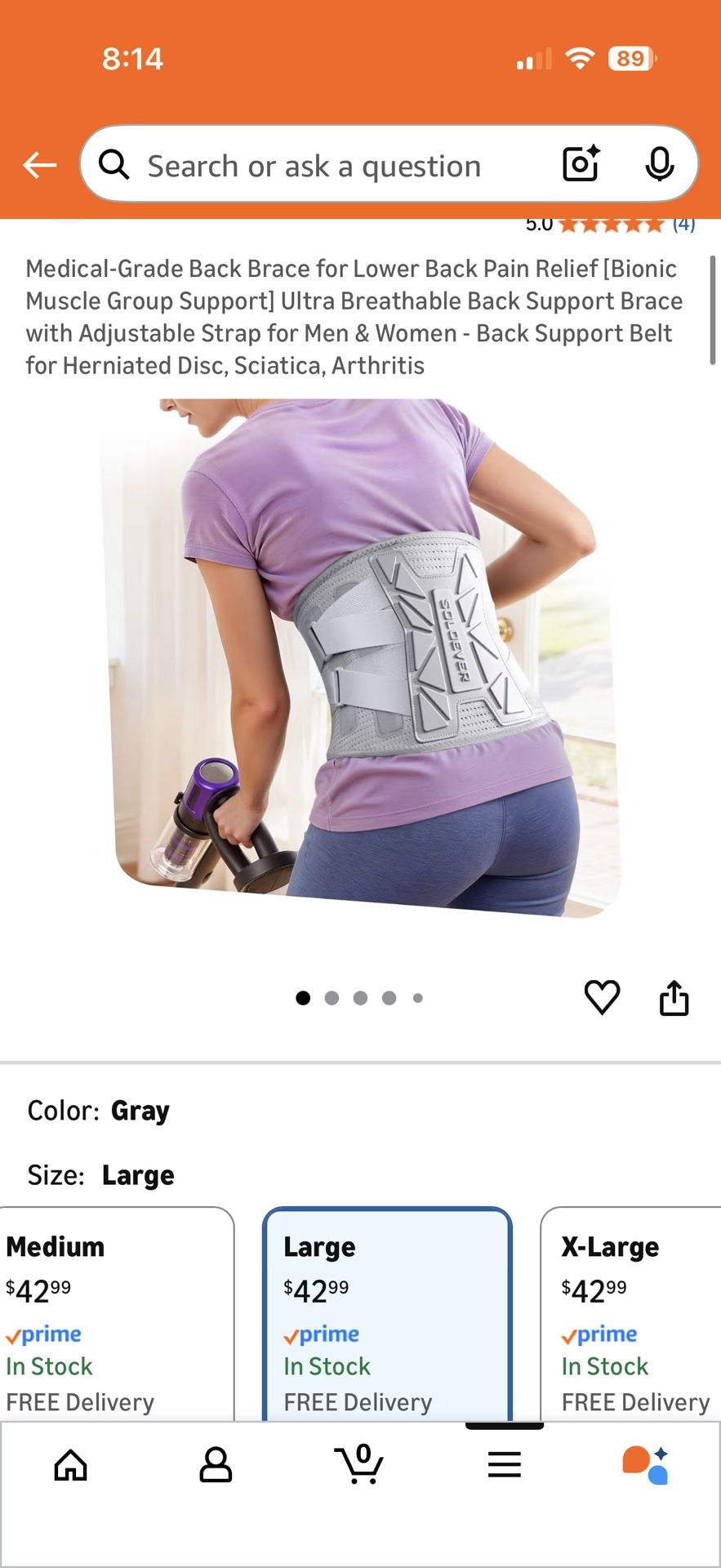 Brand New Medical-Grade Back Brace for Lower Back Pain Relief