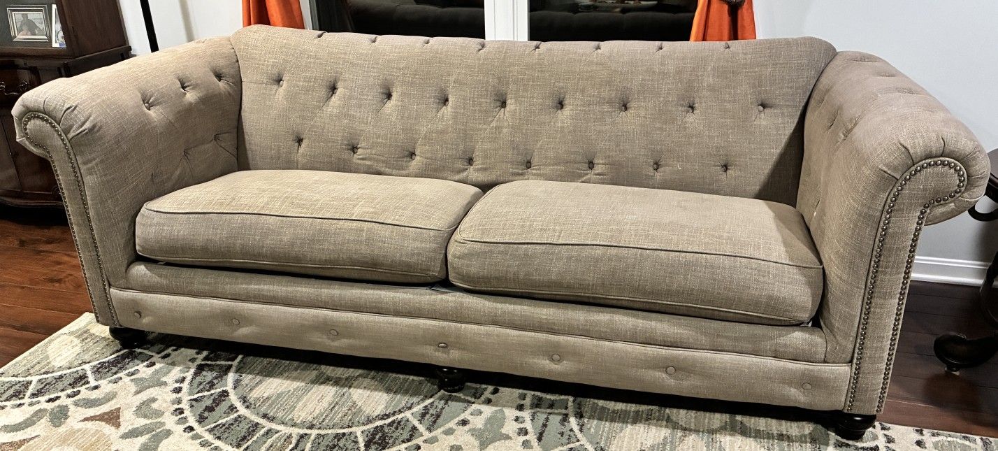 Chesterfield Sofa And Matching Loveseat