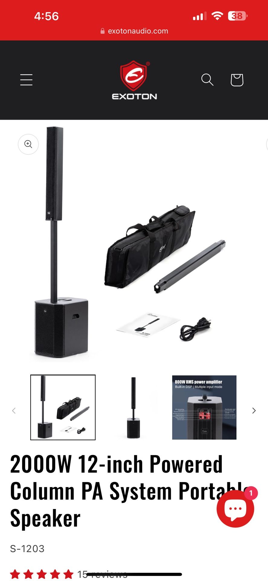 Exoton S-1203 Line Array Dj Speaker Pair