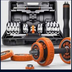 NEW 
2-IN-1 DUMBBELL BARBELL WEIGHT ADJUSTABLE DESIGN

