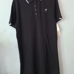 J.A. Sport Black Polo Neck Short Sleeve Casual Dress Size Large NWT