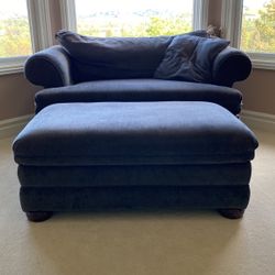 Charcoal Grey Sofa & Ottoman