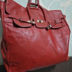 𝐇𝐞𝐫𝐦𝐞𝐬   HAC 40 Red Leather Bag