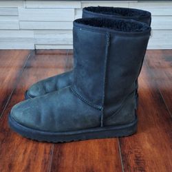 UGG Women's Classic  Leather Boots 1005093 Black Size 9 