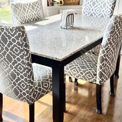 Granite Table with 4 Chairs - Grey