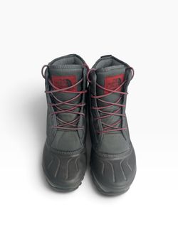 The North Face Men’s Waterproof Rubber Snow Boots Gray/Black/Red Sz 10 EU 43