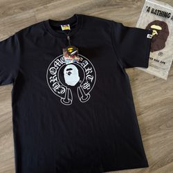 Bape x Chrome Hearts Black Tee – Size L