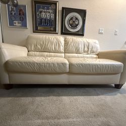 Genuine Leather Loveseat Or Sofa Often Identified With Brands Like Italsofa, Natuzzi