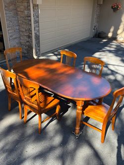 Wood Dining Table with 6 Chairs Bassett