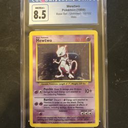 Cgc 8.5 Pokemon Mewtwo Base set unlimited Holo