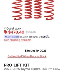 Eibach Pro Lift Kit Toyota Tundra TRD Pro 