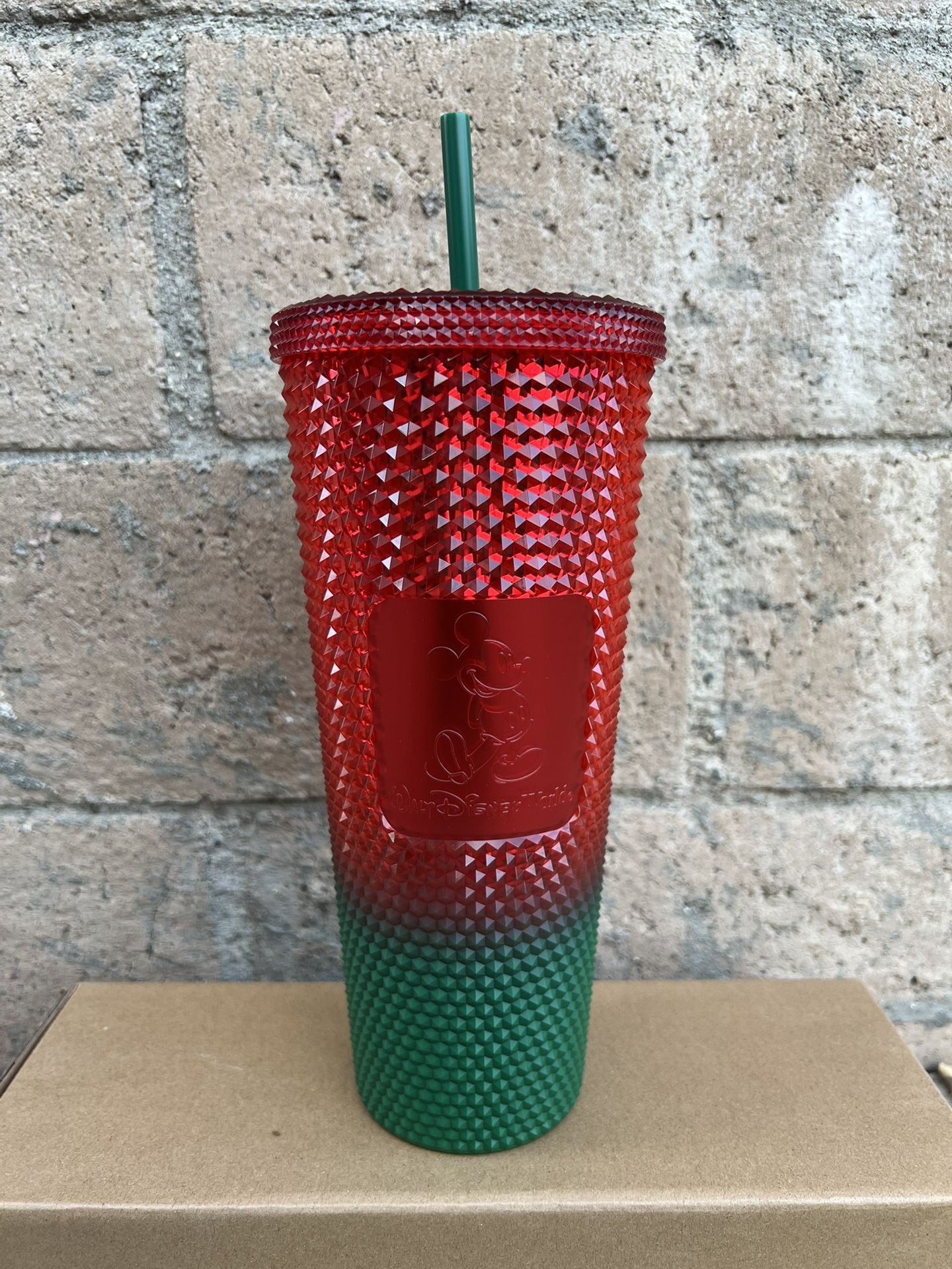 Starbucks Disney world Mickey Christmas Tumbler with Straw Red Green