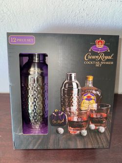 Crown royal cocktail shaker set 12 pieces