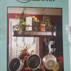 Barcelona Wrought Iron Pot Rack. Coppertone 24"×10"×5-7/8".