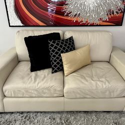 MUST GO!! 3 Piece Leather Sofa (w/ Ottoman)