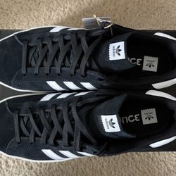 New Adidas Campus ADV Black Suede/ White