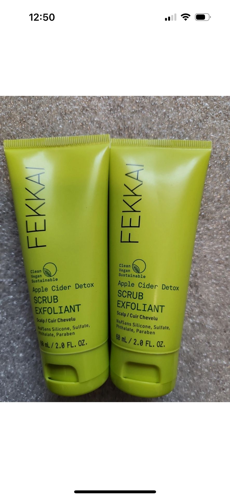 2 Fekkai Apple Cider Detox Scalp Scrub Exfoliant 2oz Each Travel Size SEALED