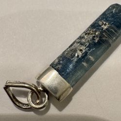 Natural Kyanite Raw Crystal Pendant with 925 Sterling Silver Cap – Healing Gemstone Jewelry