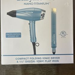 BaByliss Pro Nano Titanium Folding Ionic Dryer & Flat Iron