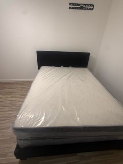 Queen bed frame with mattress all new furniture free delivery free installation