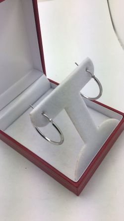 14k White Gold Hoops  💵  💳  💵 Cash and Card Accepted 💵  💳  💵