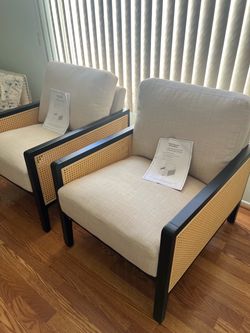 Faux Cane Chair Light / Dark wood