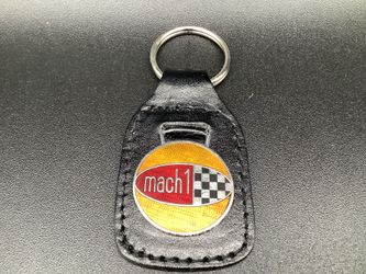 NOS Shelby Autosport Performance Corner 1969 Mach 1 Mustang leather key fob Mint