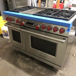 Wolf 48”wide Dual Fuel Range In Stainless Steel Stove 