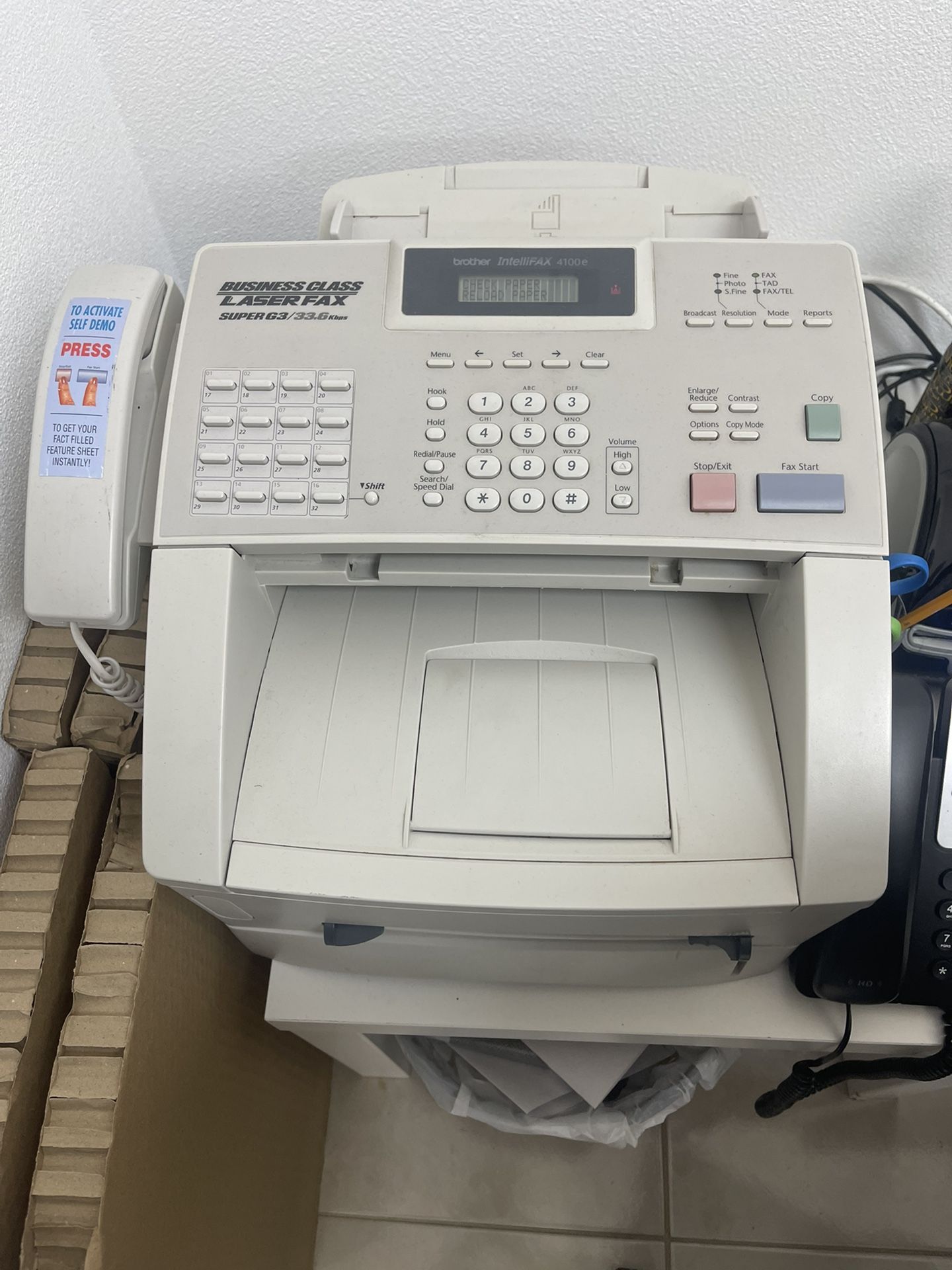 Brother Intellifax 4100e Laser Fax Super G3 All In One Laser Printer