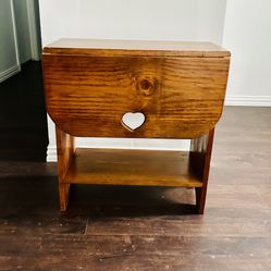VTG Solid Wood Handmade Expandable Side Table