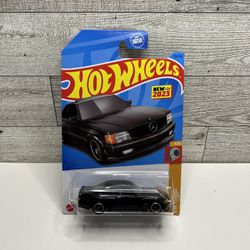 Hot Wheels Black ‘1989 Mercedes - Benz 560 SEC AMG / HW Turbo • Die Cast Metal  • Made in Malaysia