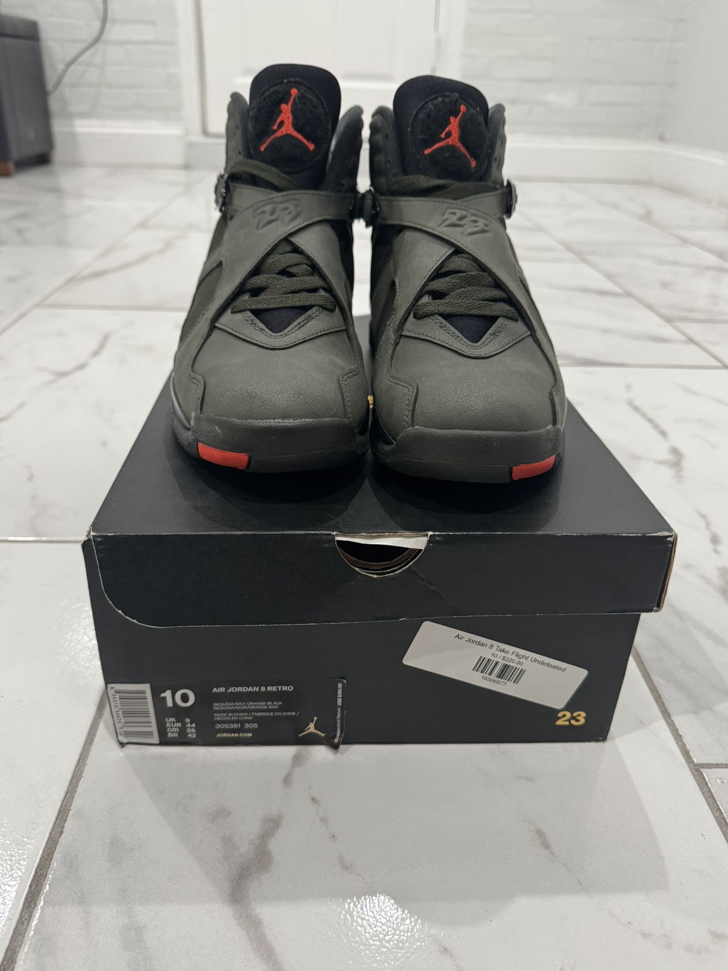 Air Jordan 8 Take Flight Undefeated Size 10