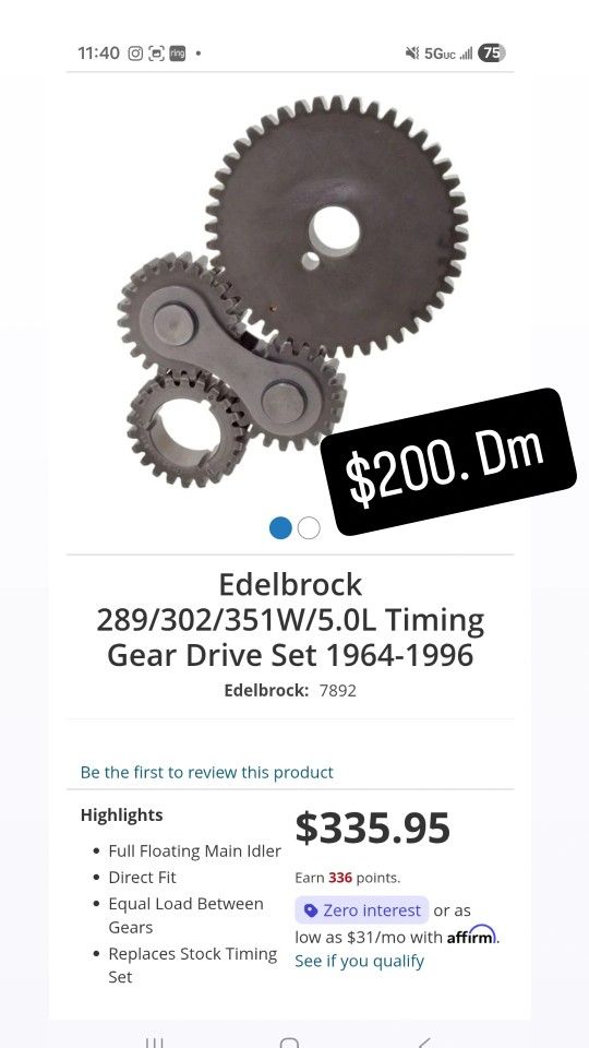 Mustang Sbf Gear Driven Timing Set Up Trickflow Cam