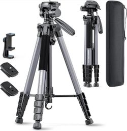 CAMBOFOTO 74″ Aluminum Camera Tripod – Heavy‐Duty Professional Tripod Stand for DSLR & Mirrorless Cameras
