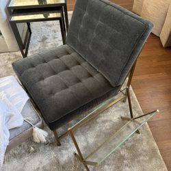 Mitchell Gold + Bob Williams Major Chair With Glass Magazine Rack