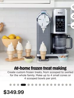 The Ninja CREAMi® Scoop & Swirl turns almost anything into ice cream, soft serve, and much more at the touch of a button. Bring the ice cream shop to