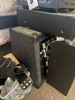Guitar amps speakers record player