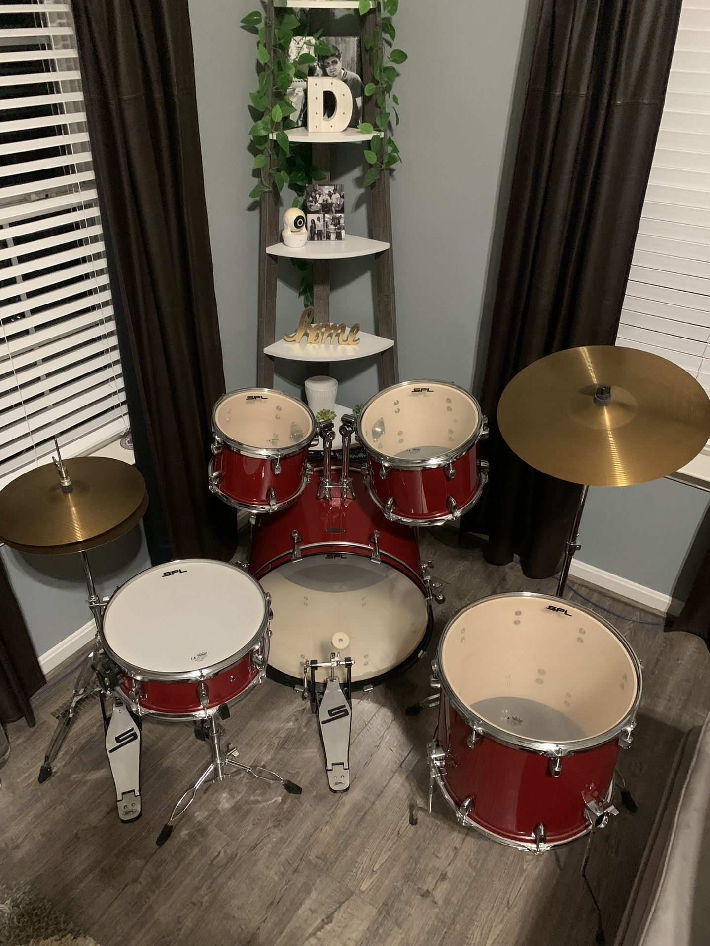 Sound Percussion Labs Unity II 5-Piece Complete Drum Set With Hardware, Cymbals and Throne Desert Red Speckle